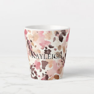 Pink Cream Brown Leopard Birthday Latte Mug