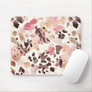 Pink Cream Brown Leopard Mouse Pad