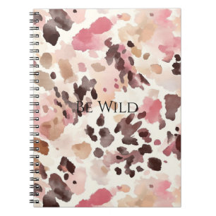 Pink Cream Brown Leopard Notebook