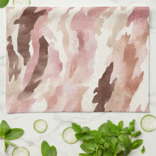 Pink Cream Chocolate Brown Tea Towel
