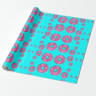 Pink cream donuts wrapping paper