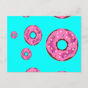 Pink cream doughnuts postcard