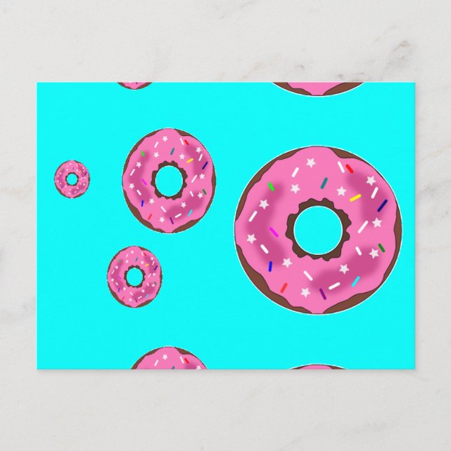 Pink cream doughnuts postcard (Front)