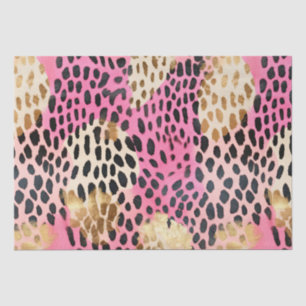 Pink Cream Gold Leopard Tissue Paper