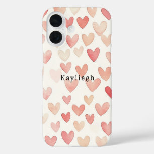 Pink Cream Hearts iPhone 16 Case