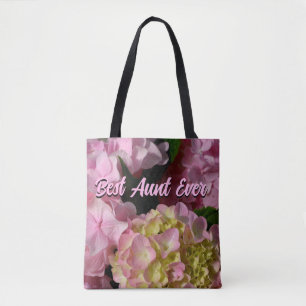 Pink Cream Hydrangeas yellow pink floral best Aunt Tote Bag