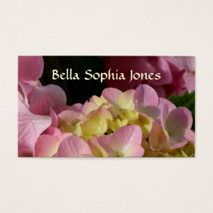 Pink Cream Hydrangeas yellow pink green floral