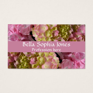 Pink Cream Hydrangeas yellow pink green floral