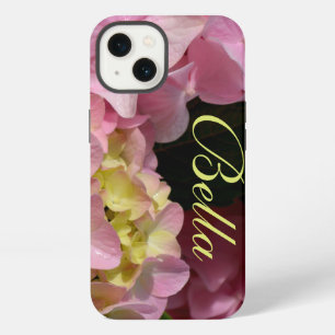 Pink Cream Hydrangeas yellow pink green floral iPhone 13 Case