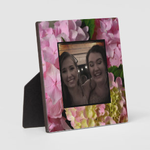 Pink Cream Hydrangeas yellow pink green floral Plaque