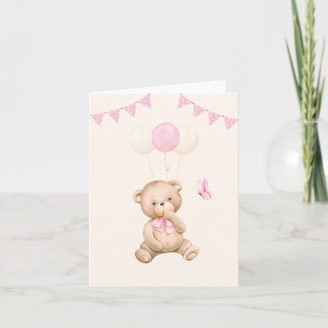 Pink cream pastel baby doll card (Front)