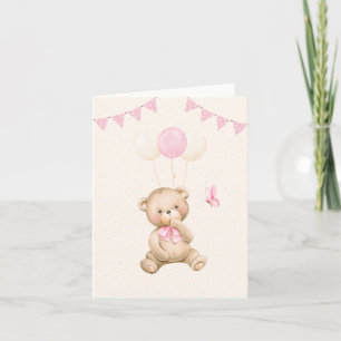 Pink cream pastel baby doll card