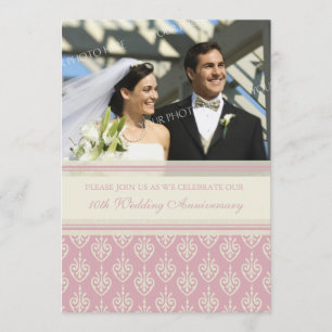 Pink Cream Photo 10th Anniversary Party Invitation