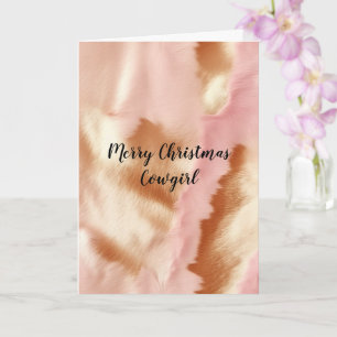 Pink Cream Tan Southwest Cowgirl Cowhide Card