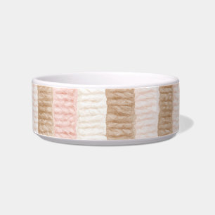 Pink Cream Tan Stripes Bowl
