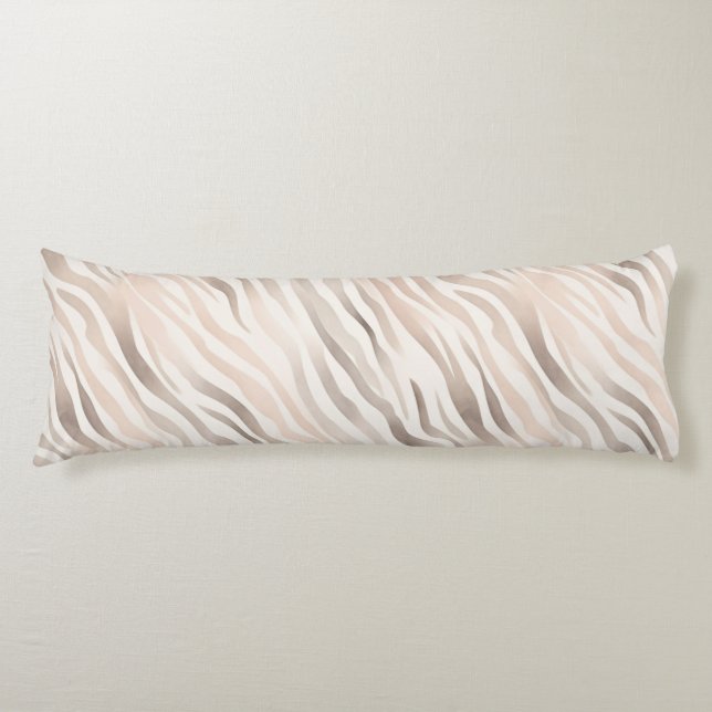 Pink Cream Zebra Animal Print   Body Cushion (Front)
