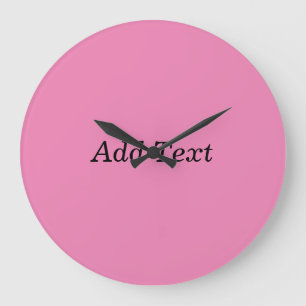Pink Create Your Own Add Text Template Large Clock