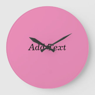 Pink Create Your Own Add Text Template Large Clock