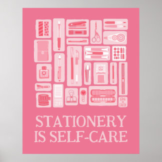 Pink Creative Tools Illustration Self-Care Poster