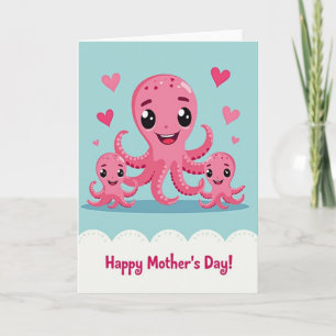 Pink Creatures Mothers Day Card