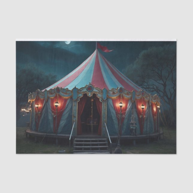 Pink Creepy Carnival Tent Decoupage Paper  (Front)