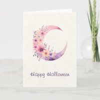 Pink Crescent Moon with Pretty Flowers