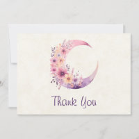 Pink Crescent Moon with Pretty Flowers