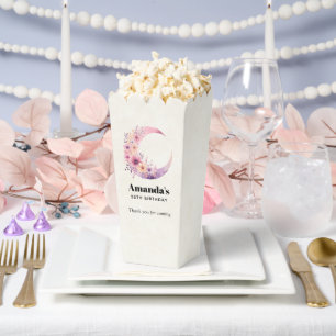 Pink Crescent Moon with Pretty Flowers Thank You Favour Box