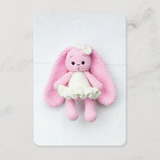 Pink Crochet Bunny – Soft Handmade Aesthetic Enclosure Card