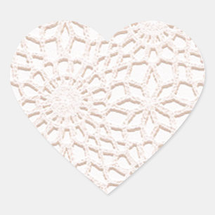 Pink Crochet Heart Sticker