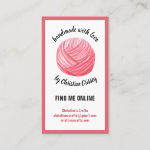 Pink Crochet / Knit Yarn Handmade Craft Business Card
