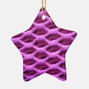 Pink Crochet Look Ceramic Tree Decoration