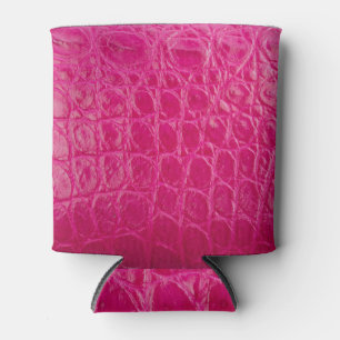 Pink crocodile skin, leather texture can cooler