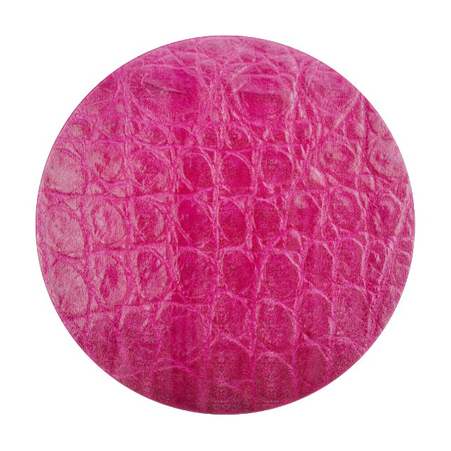 Pink crocodile skin, leather texture cutting board (Front)
