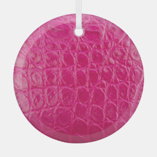 Pink crocodile skin, leather texture glass tree decoration