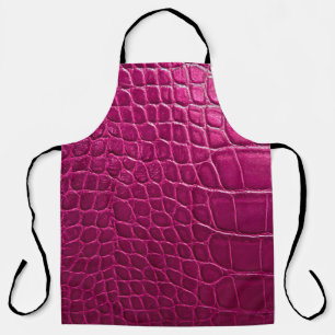Pink crocodile skin texture apron
