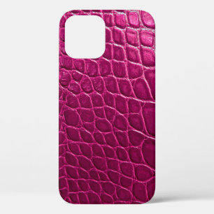 Pink crocodile skin texture iPhone 12 case