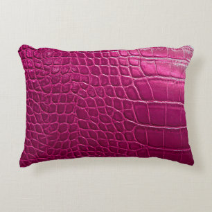 Pink crocodile skin texture decorative cushion