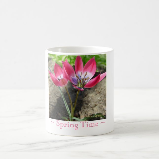 Pink crocus flowers Mug (Center)