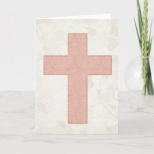 Pink Cross 2 Blank Christian Greeting Card