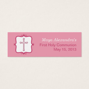 Pink Cross Communion Small Tag