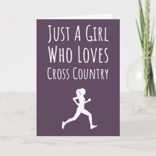 Pink Cross Country Running Cards Girls For Her Kid