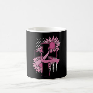 Pink Cross Faith Christian Breast Cancer Awareness Coffee Mug