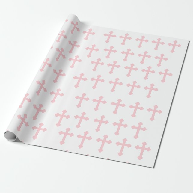 Pink Cross gift wrap (Unrolled)