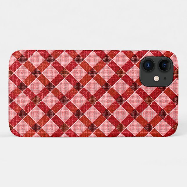Pink cross tartan plaid with light rough relief th Case-Mate iPhone case (Back (Horizontal))