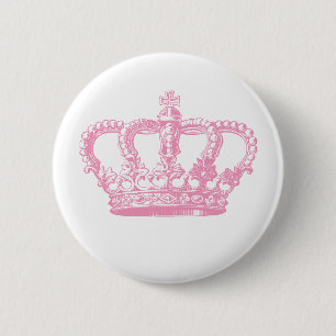 Pink Crown 6 Cm Round Badge
