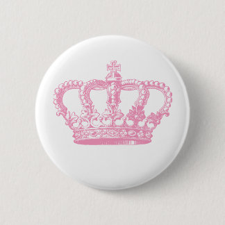 Pink Crown 6 Cm Round Badge