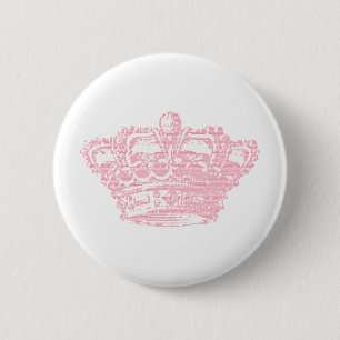 Pink Crown 6 Cm Round Badge