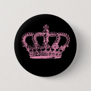 Pink Crown 6 Cm Round Badge
