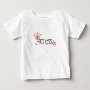 Pink Crown and Wand Princess Baby T-Shirt
